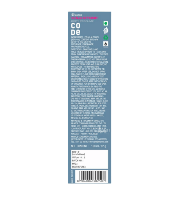 WILD STONE CODE Steel Body Perfume 120 ml - Image 2
