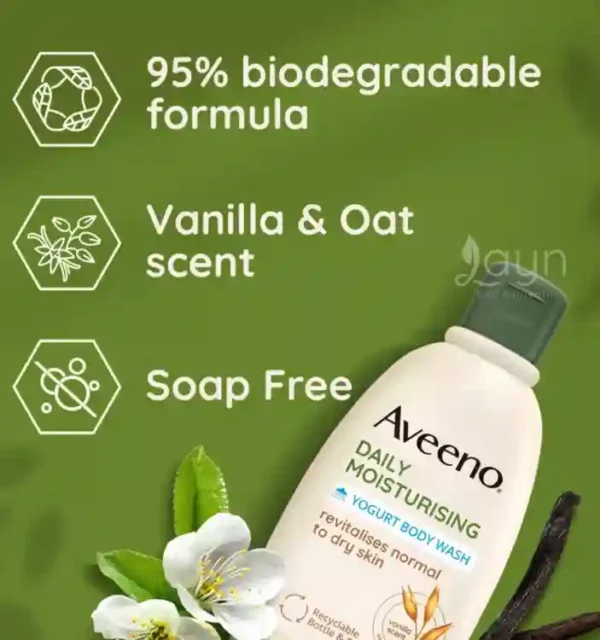 Aveeno Daily Moisturising Yogurt Body Wash 300ml - Image 3