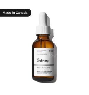 "The Ordinary Retinol 0.2% in Squalane 30ml dropper bottle – Mild anti-aging serum for ultra-sensitive skin. Combines low-dose retinol with hydrating squalane."