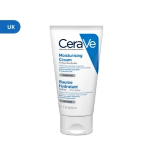 "CeraVe Moisturizing Cream 50ml tube, dermatologist-recommended for dry skin with ceramides to restore the skin barrier."