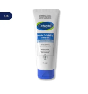 "Cetaphil Gentle Exfoliating Cleanser 178ml tube, dermatologist-recommended for dry, oily, and combination skin with Bamboo Extract and Vitamin E."
