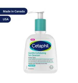 "Cetaphil Gentle Exfoliating SA Cleanser 237ml bottle, dermatologist-recommended for all skin types with Salicylic Acid, Mandelic Acid, and PHA."