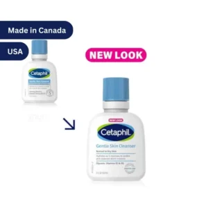 "Cetaphil Gentle Skin Cleanser 59ml bottle, dermatologist-recommended for normal to dry skin, with Vitamin B5 and Glycerin for moisture replenishment."