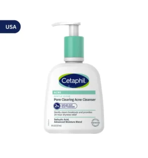 Cetaphil Pore Clearing Acne Cleanser 237ml bottle, dermatologist-recommended for acne-prone skin with Salicylic Acid and 24-hour hydration.