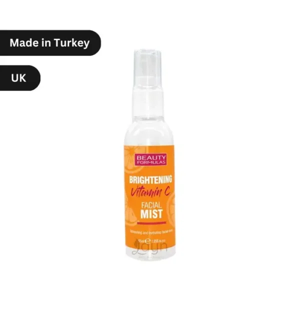 Beauty Formulas Brightening Vitamin C Facial Mist – 55ml hydrating facial spray with citrus glow. Made in Turkey. বিউটি ফর্মুলাস ভিটামিন C ফেস মিস্ট – ৫৫ml ত্বক সতেজ ও উজ্জ্বল রাখার জন্য। তৈরি: তুরস্ক।