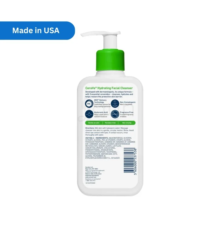 CeraVe Hydrating Facial Cleanser 237ml - Image 2